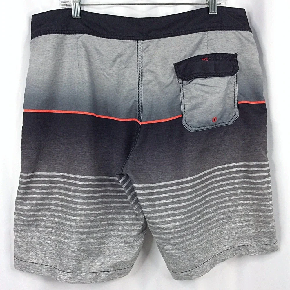 Billabong Originals Board Shorts Men's Size 38 Black Gray Striped